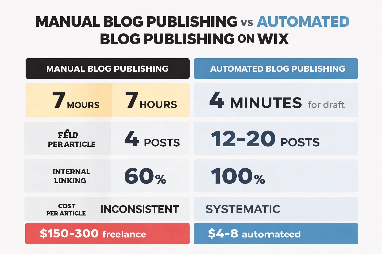 Manual vs automated publishing: time, output, and cost compared