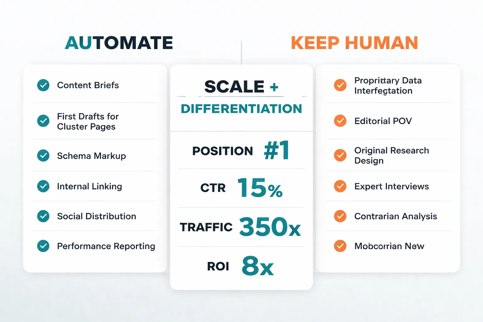 Automate for scale, protect the moat with human judgment