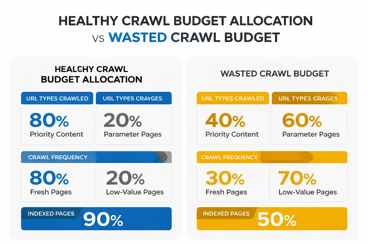 Healthy vs. wasted crawl budget: what Googlebot actually sees