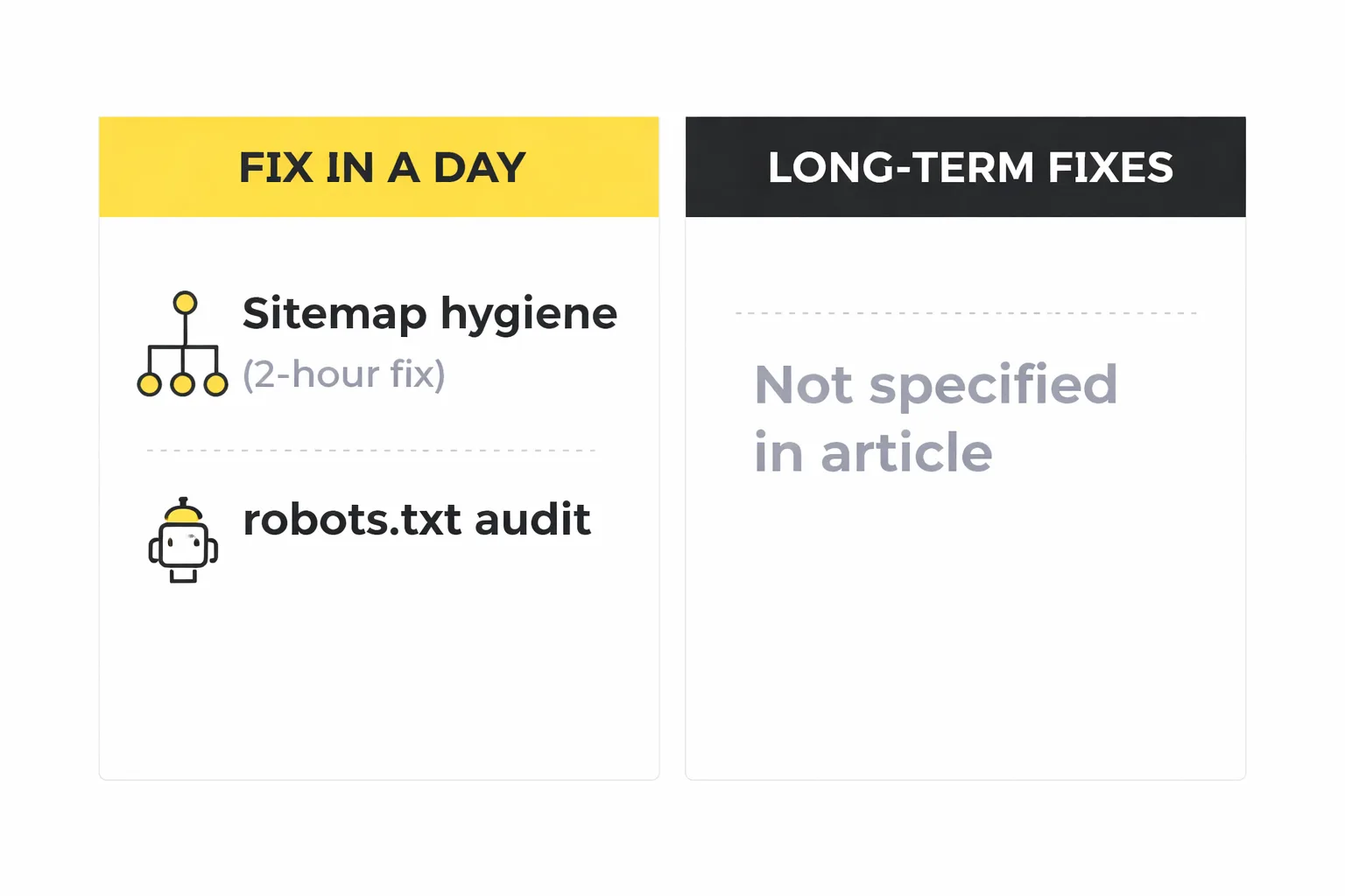 Five-stage audit sequence for diagnosing crawl budget loss using Search Console, Core Web Vitals, and log file analysis.