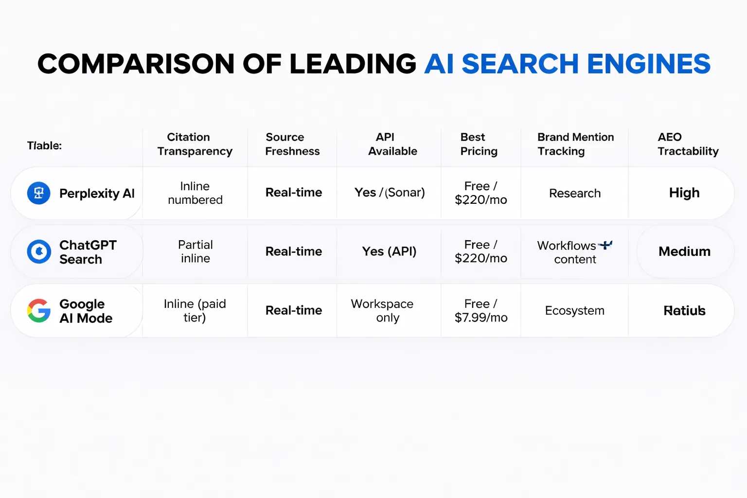 10 AI search engines compared across 7 professional-use dimensions