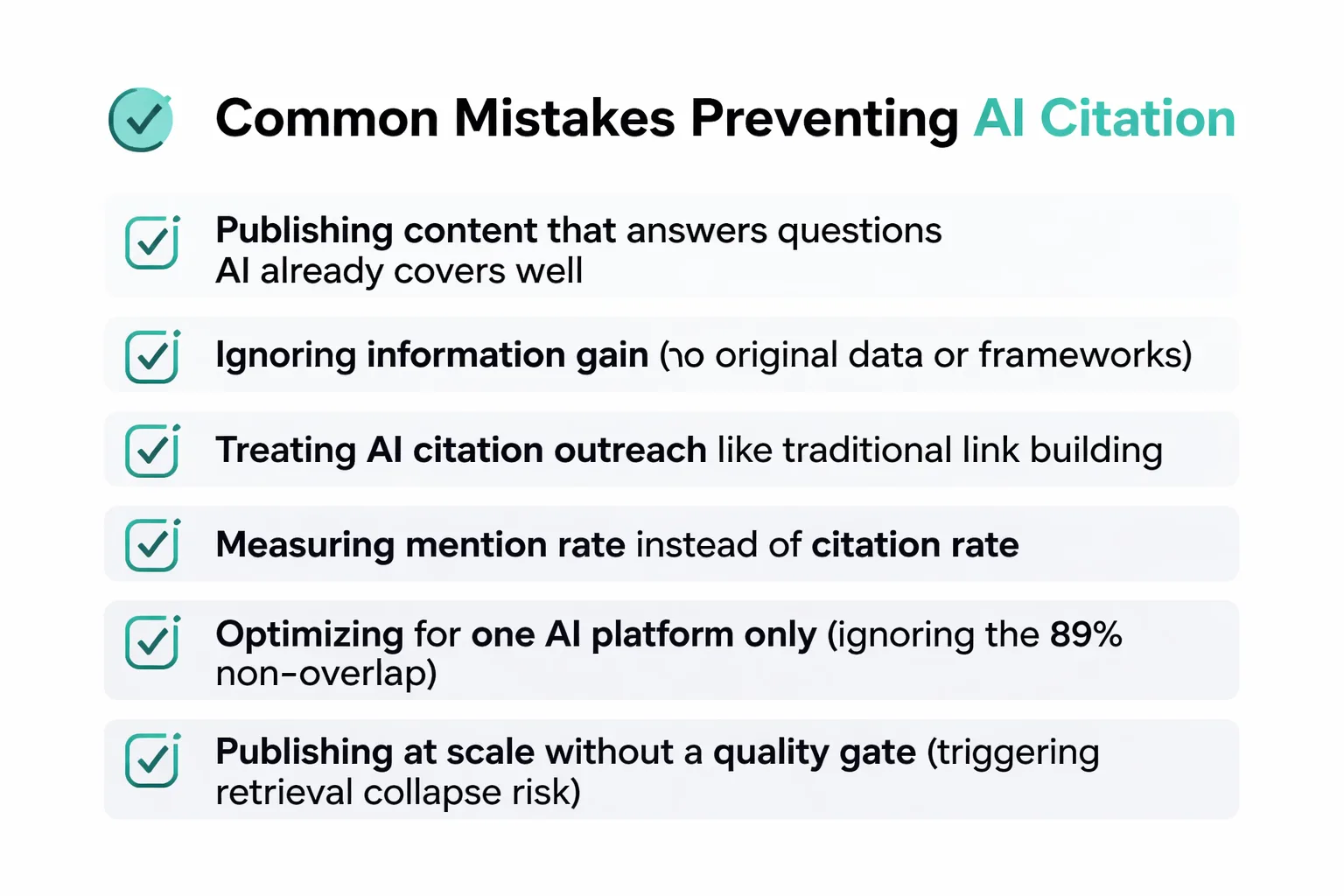 Six mistakes that keep brands out of AI-generated answers.