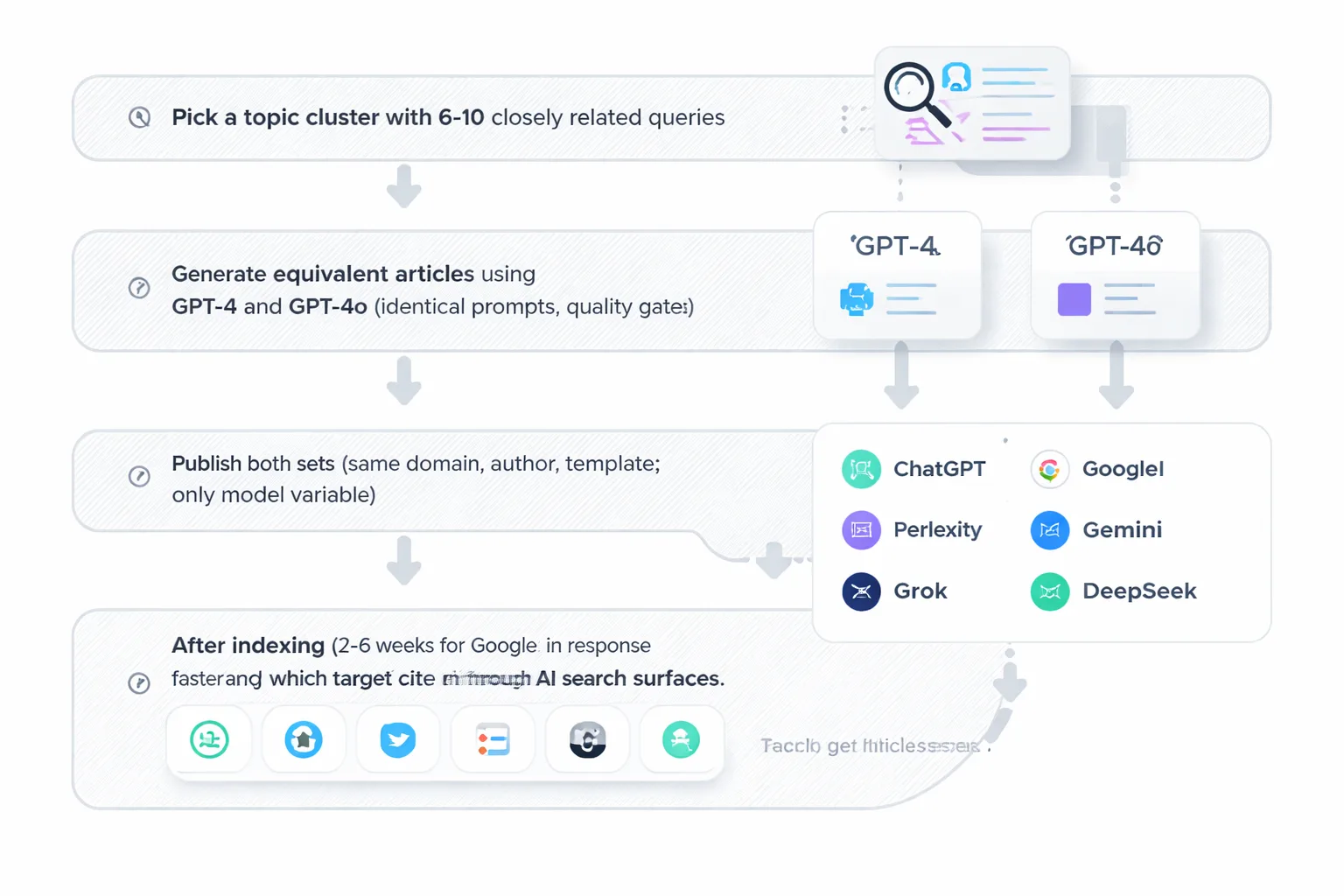 Five-step framework for testing AI citation rates by model
