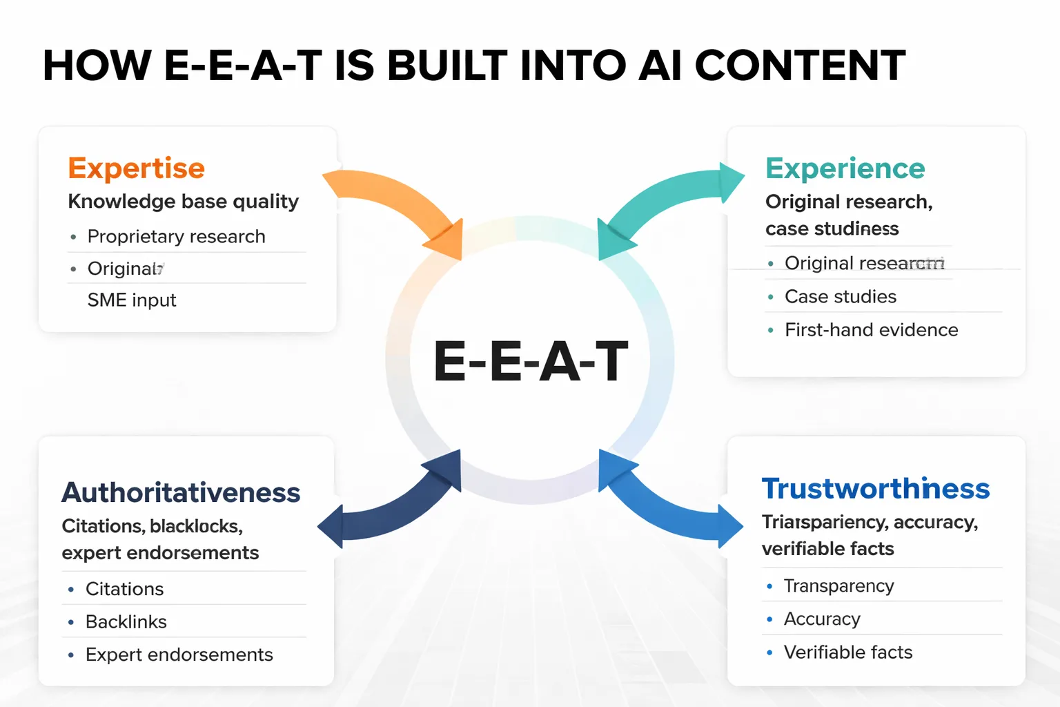 Six requirements for E-E-A-T compliant AI content