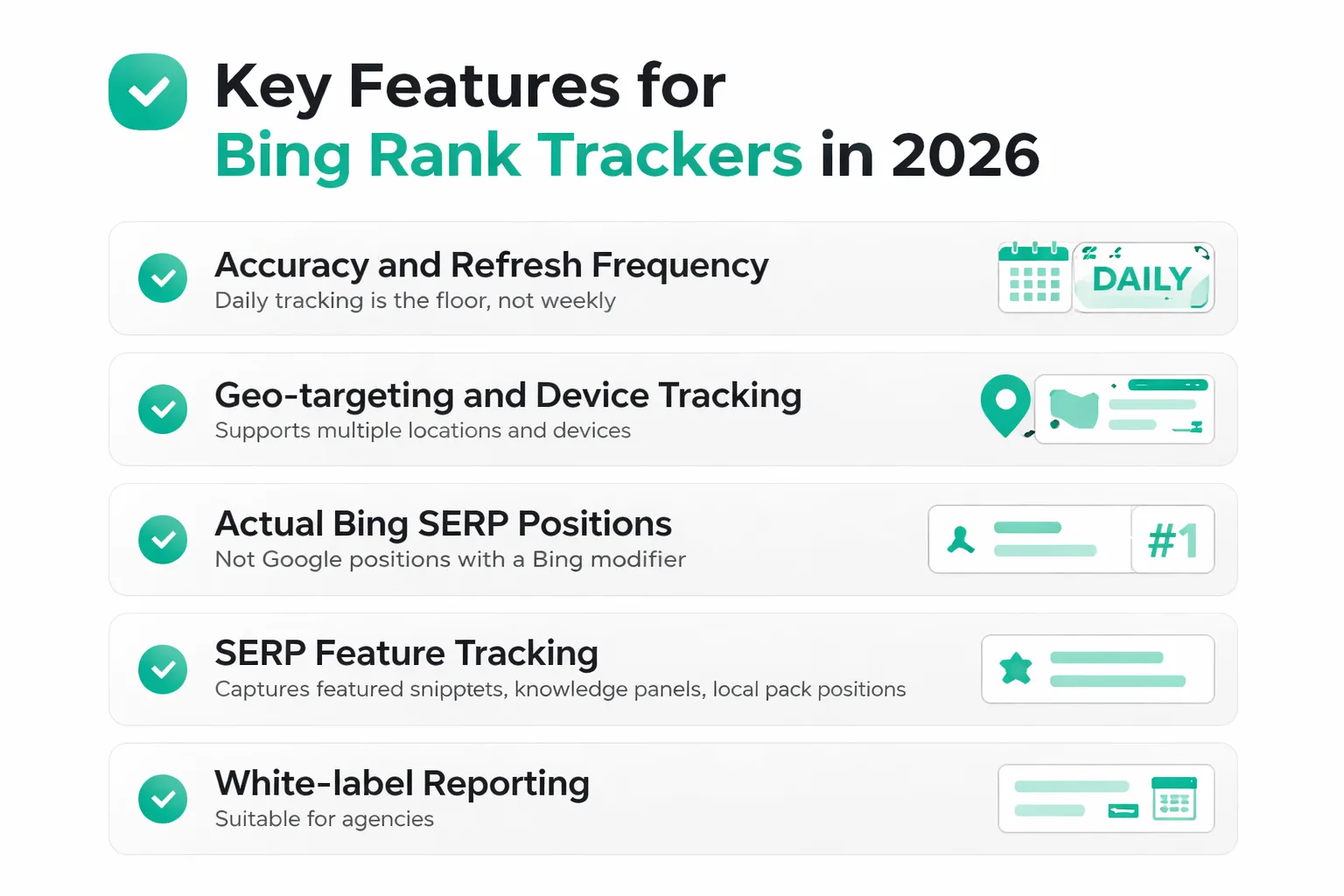 6 features to evaluate in a 2026 Bing rank tracker