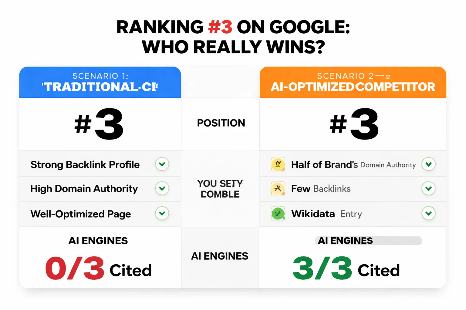 Traditional CI metrics vs AI visibility metrics