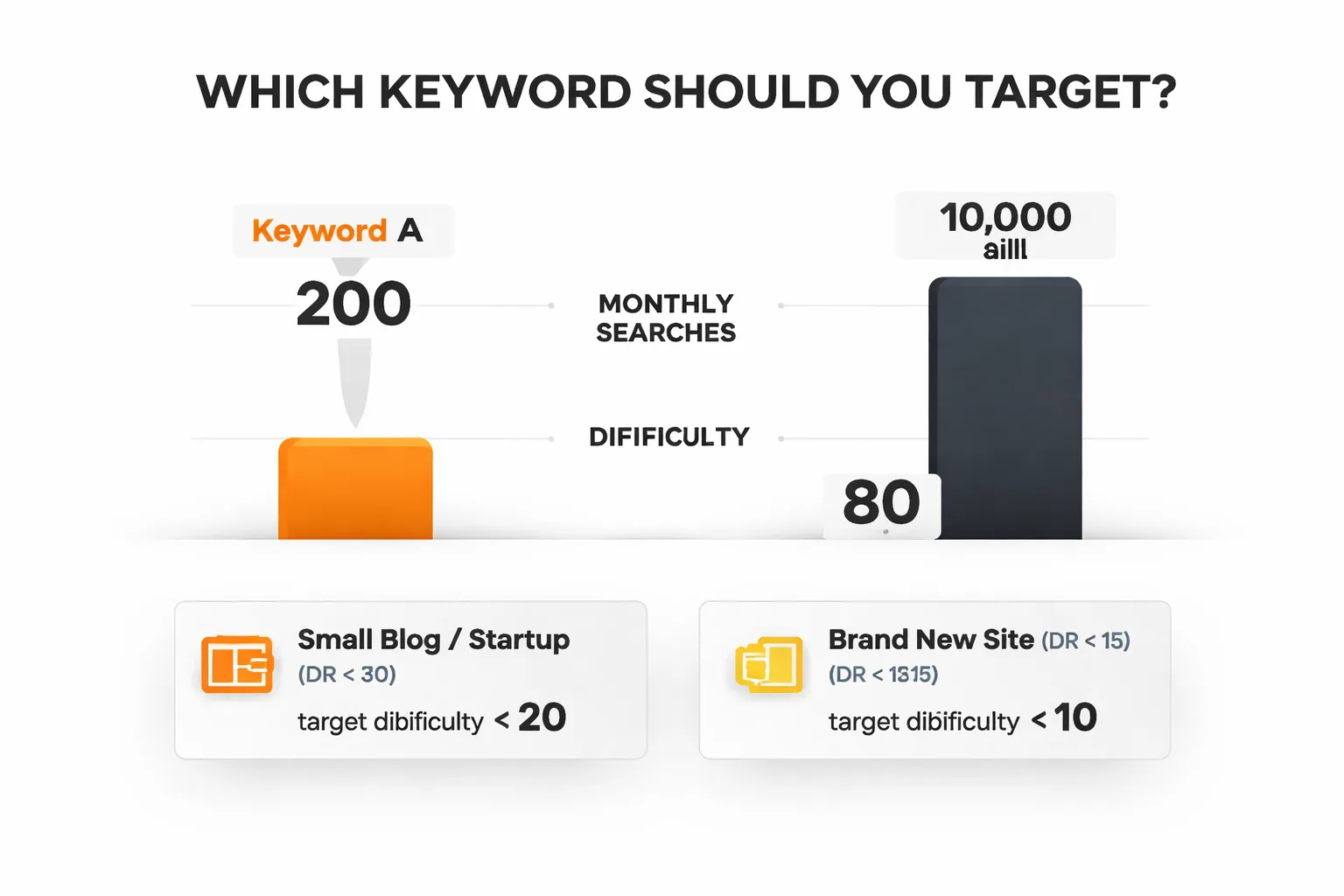 Low-difficulty vs high-difficulty keyword comparison