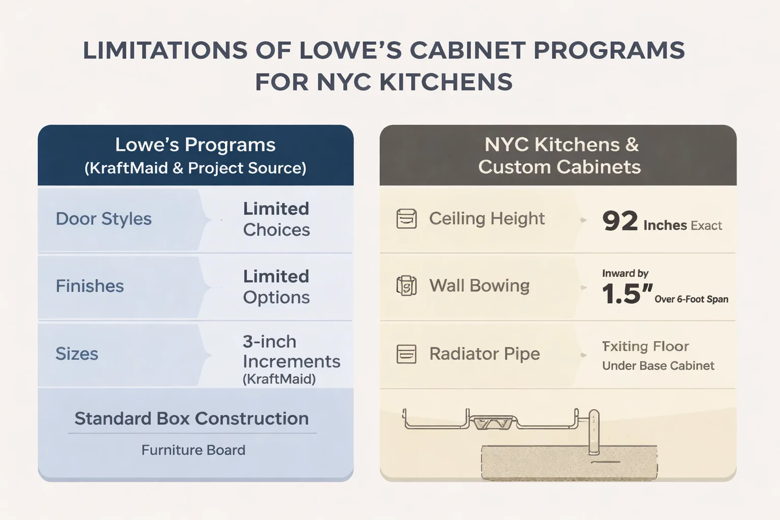 Lowe's vs. Custom Cabinets: Construction Differences