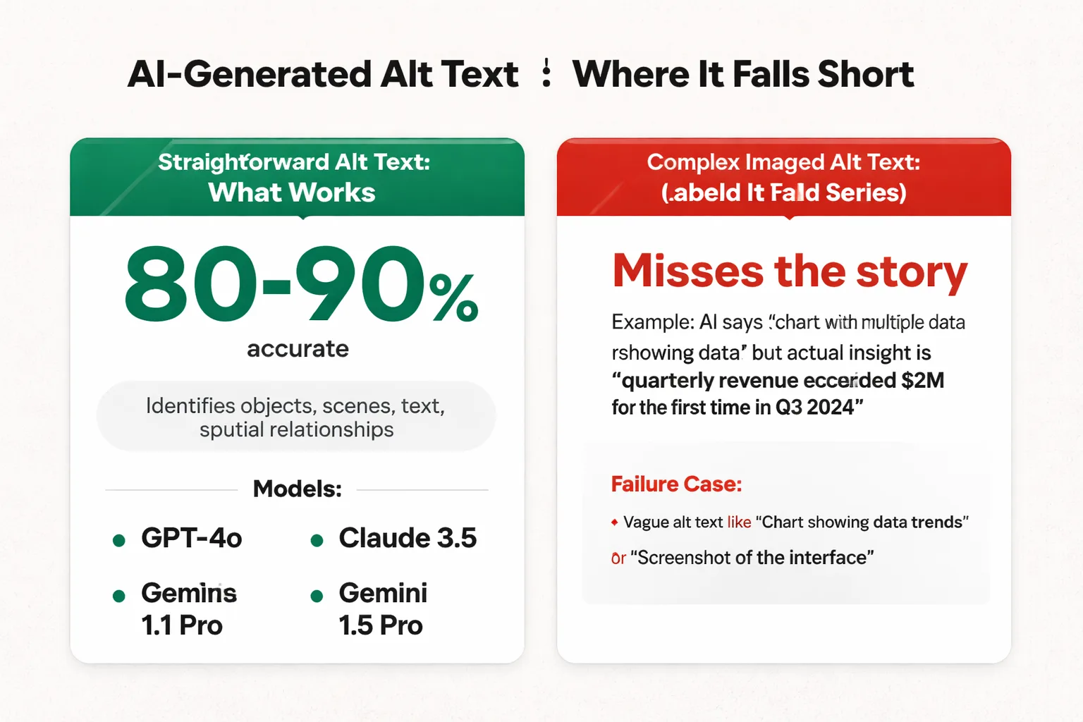 Good vs bad alt text examples and their AI citation impact
