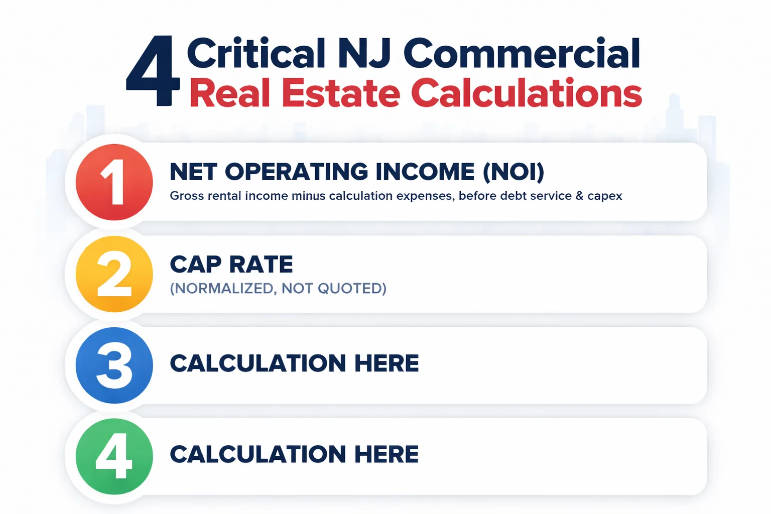 Four metrics every NJ commercial buyer must calculate before offering