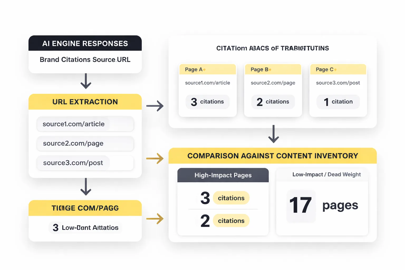 Citation-source attribution process from response to page