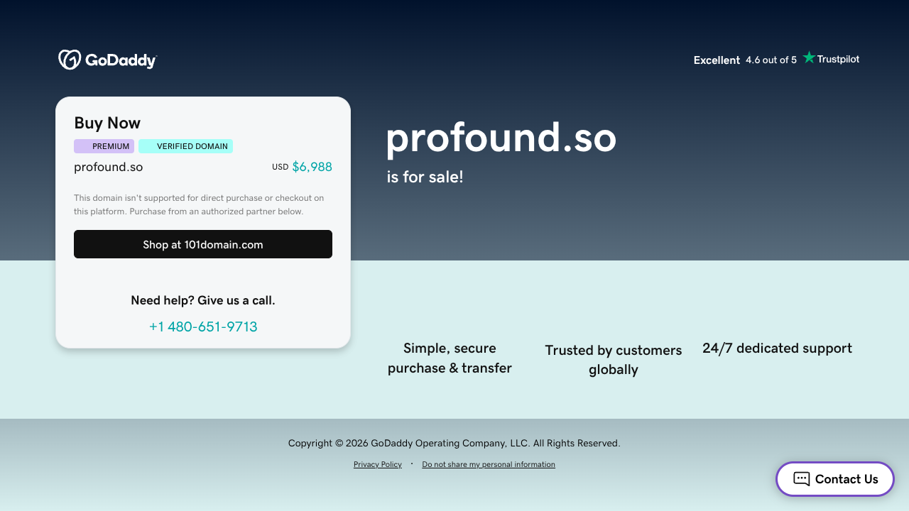 Screenshot of Profound's landing page