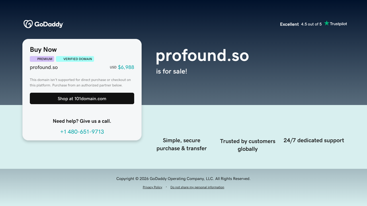 Screenshot of Profound's landing page