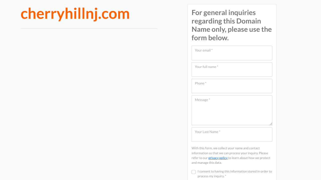 Screenshot of Cherry Hill's landing page