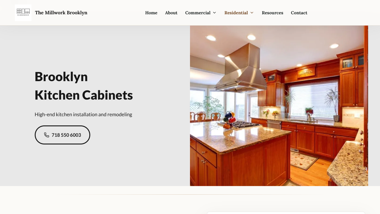 Screenshot of Shaker Style Cabinet Woodwork's landing page