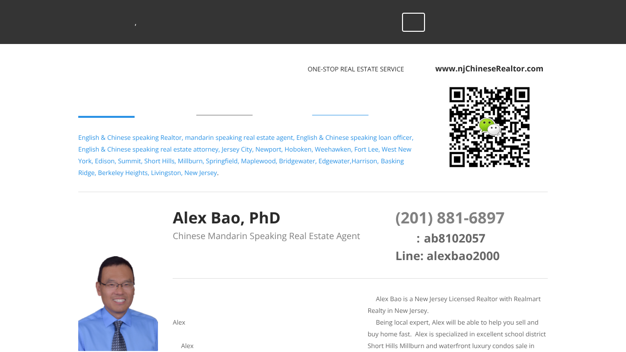 Screenshot of Alex Bao's landing page
