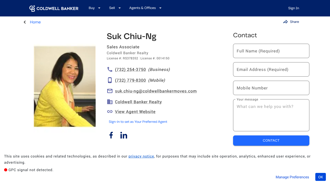 Screenshot of Suk Chiu-Ng's landing page